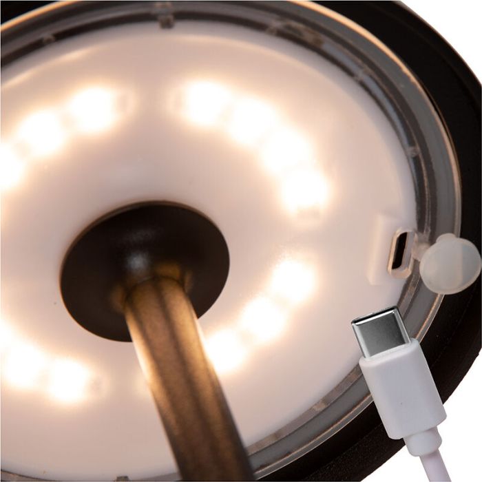 Lampada da tavolo da esterno retrò nera, Joy, 1,5W, 3000K LED, IP54, controllo touch