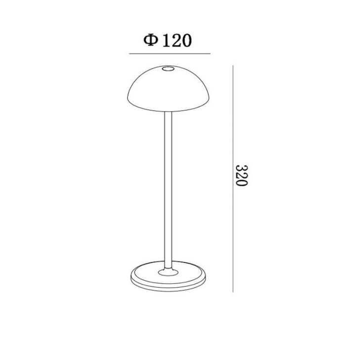 Lampada da tavolo da esterno retrò bianca, Joy, 1,5W, 3000K LED, IP54, controllo touch