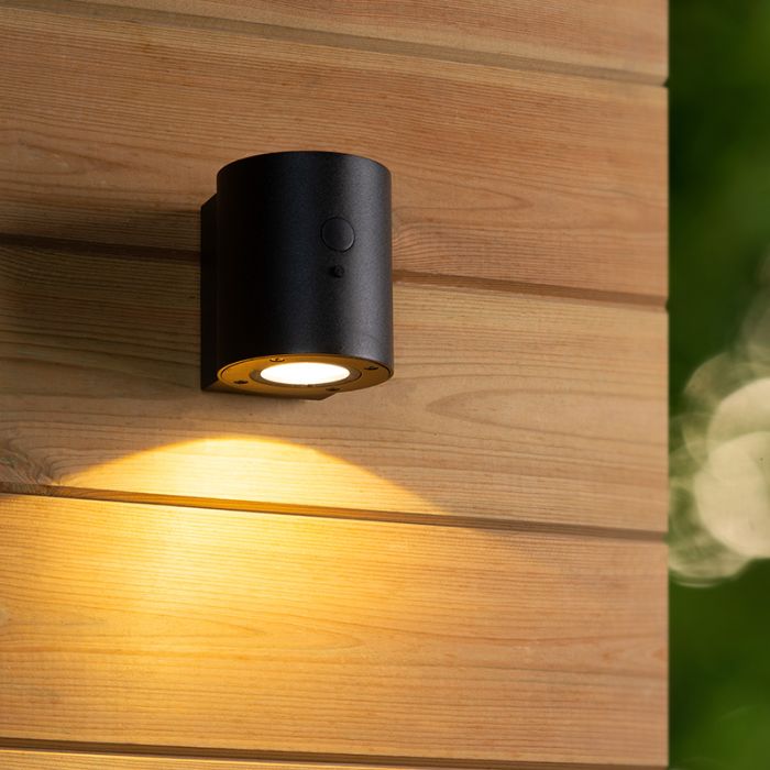 Applique da esterno solare moderna nera, Perth, 1W, 2850K LED, IP65