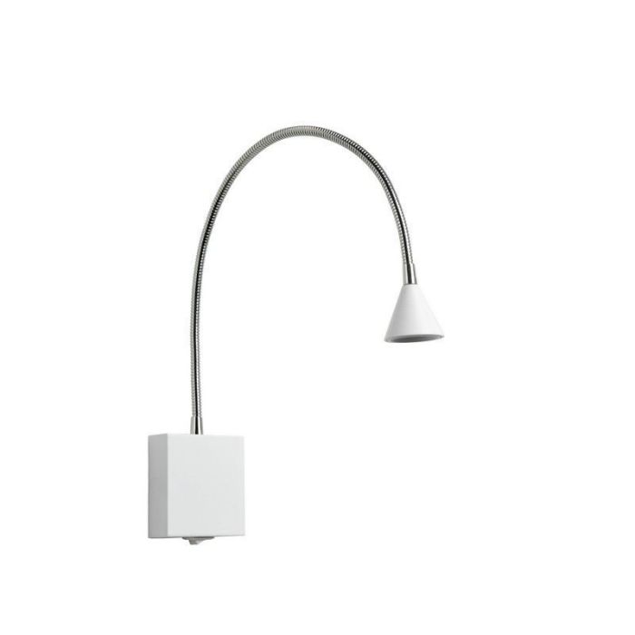 Applique da parete moderna bianca, Buddy, 3W, 4000K LED, con interruttore