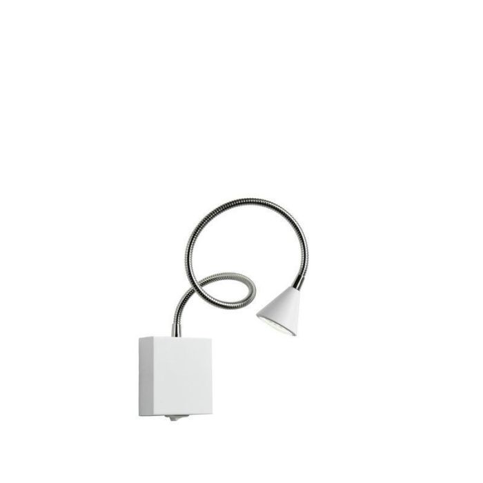 Applique da parete moderna bianca, Buddy, 3W, 4000K LED, con interruttore