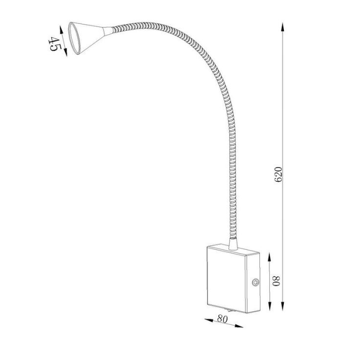 Applique da parete moderna bianca, Buddy, 3W, 4000K LED, con interruttore