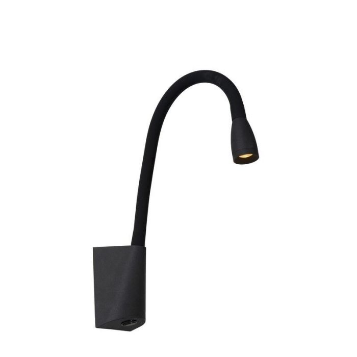 Applique da parete moderna nera, Galen, 3W, 3000K LED, con interruttore