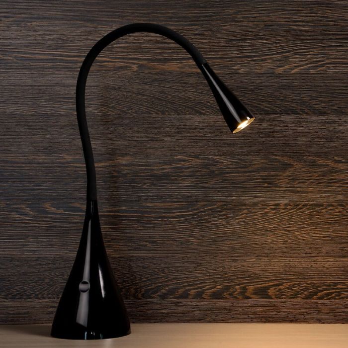 Lampada da scrivania moderna nera, Zozy, 3W, 3000K LED, controllo touch