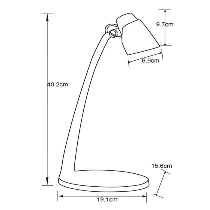 Lampada da scrivania classica bianca, Ludo, 4,5W, 3000K LED, con interruttore