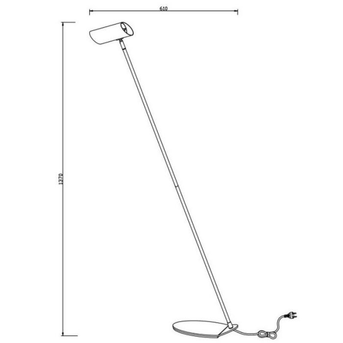 Lampada da terra moderna antracite, Hester, con interruttore