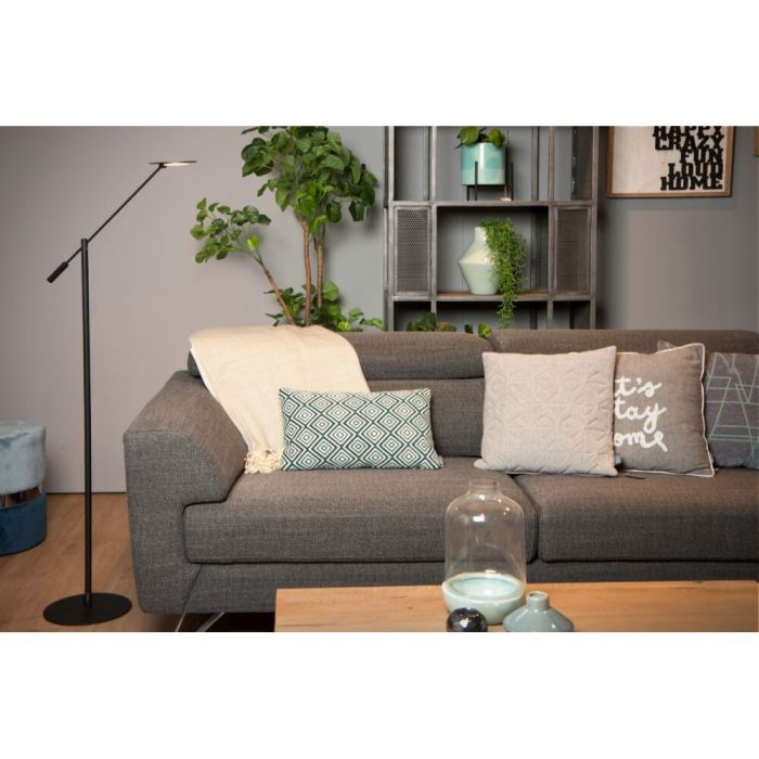 Piantana da lettura da terra moderna nera, Anselmo, 9W, 3000K LED