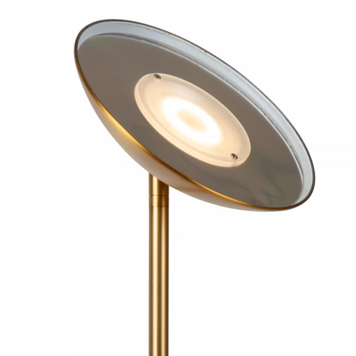 Piantana da lettura da terra moderna in ottone, Zenith, 20W, 3000K LED, controllo touch