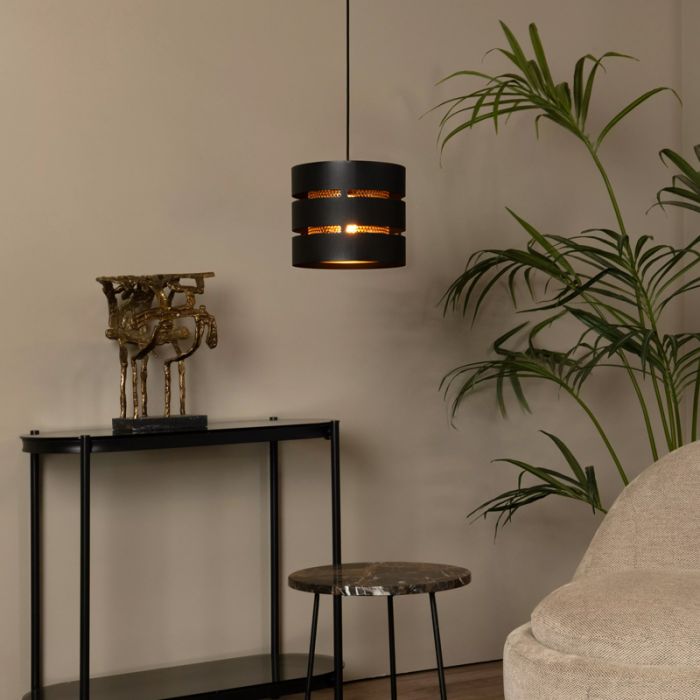 Lampada a sospensione moderna nera, Rosas