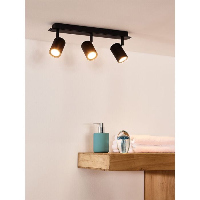 Faretto da soffitto per bagno moderno nero, Lennert, IP44