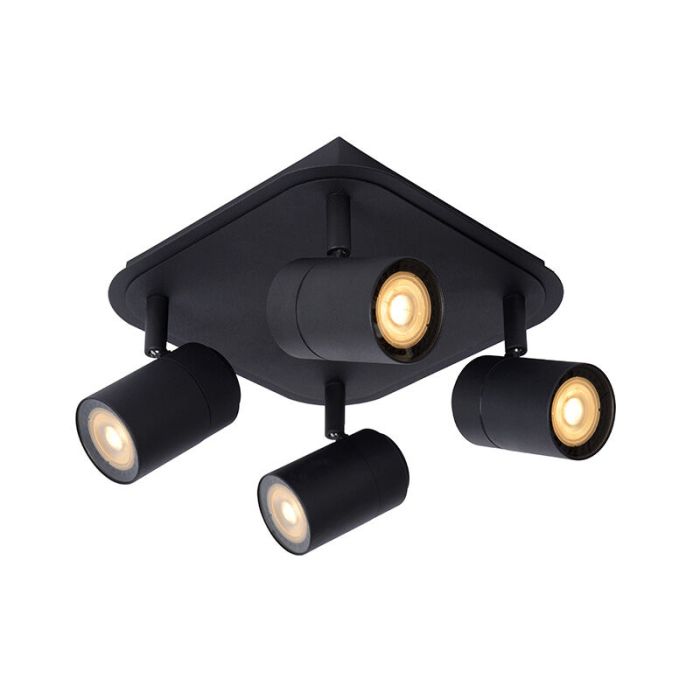Faretto da soffitto per bagno moderno nero, Lennert, IP44