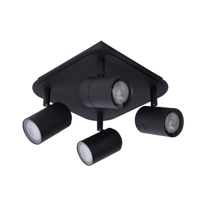 Faretto da soffitto per bagno moderno nero, Lennert, IP44