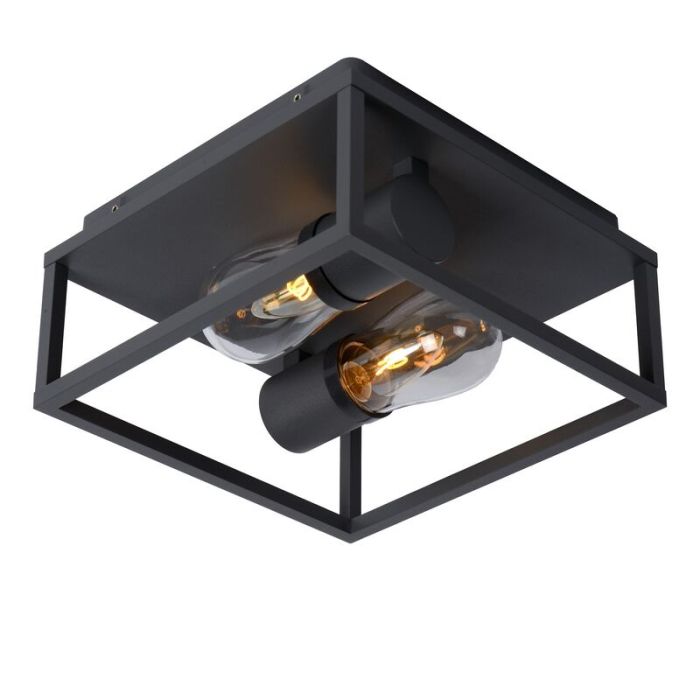 Plafoniera moderna nera, Carlyn, IP54