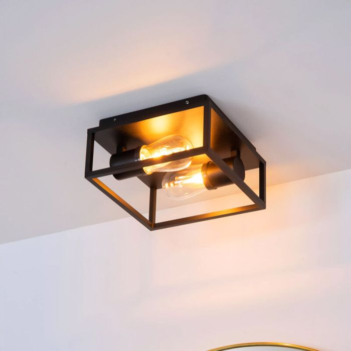 Plafoniera moderna nera, Carlyn, IP54