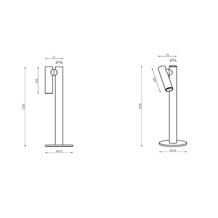 Lampada da tavolo ricaricabile moderna nera, Antrim, 2,2W, 2700K LED, IP54, controllo touch