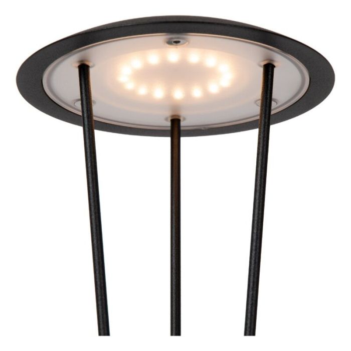 Lampada da tavolo da esterno ricaricabile moderna nera, Renee, 2,2W, 2700K LED, IP54, controllo touch