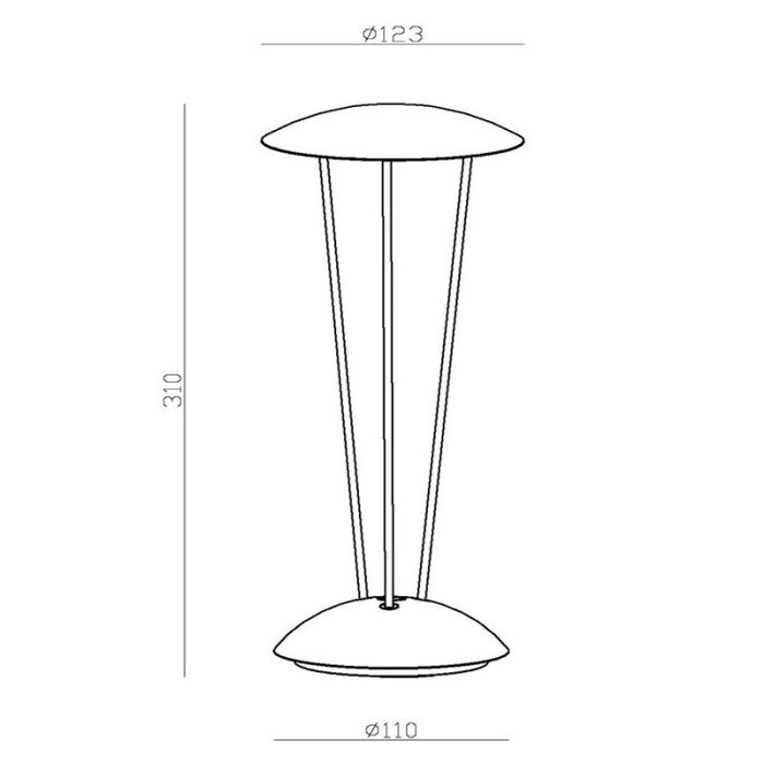 Lampada da tavolo da esterno ricaricabile moderna nera, Renee, 2,2W, 2700K LED, IP54, controllo touch