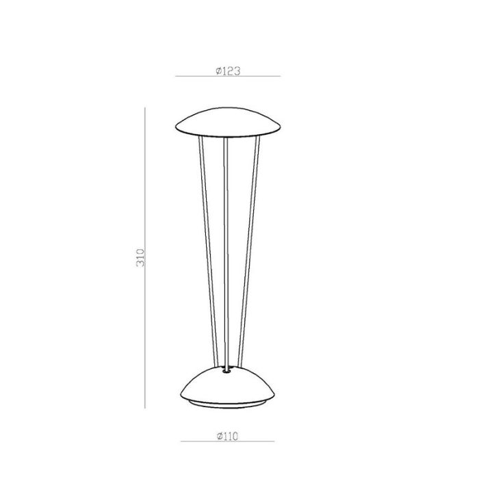 Lampada da tavolo da esterno ricaricabile moderna bianca, Renee, 2,2W, 2700K LED, IP54, controllo touch