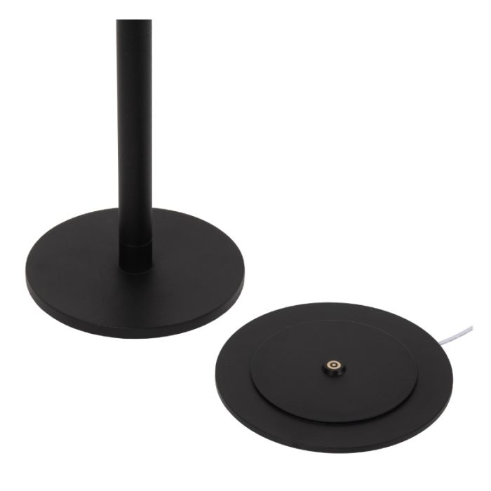 Lampada da terra ricaricabile moderna nera, Antrim, 2,2W, 2700K LED, IP54, controllo touch