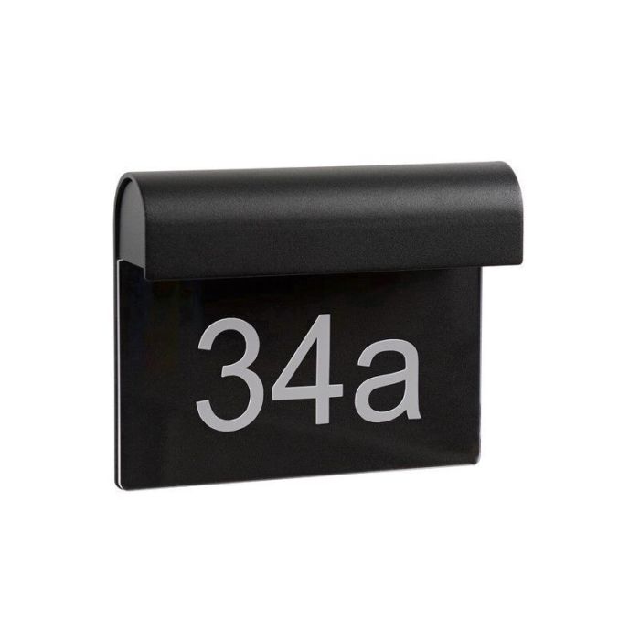 Numero civico illuminato moderno nero, Thesi, 6W, 3000K LED, IP54