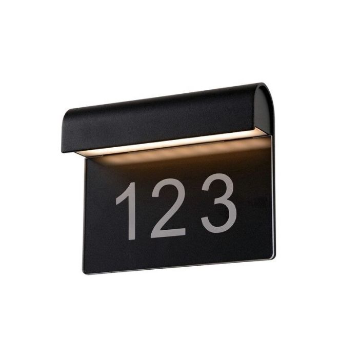 Numero civico illuminato moderno nero, Thesi, 6W, 3000K LED, IP54
