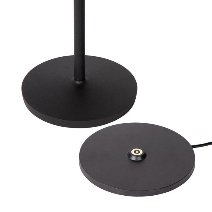 Lampada da tavolo da esterno rustica nera, Justine, 2W, 2700K LED, IP54, controllo touch