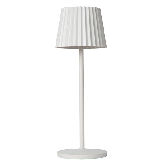Lampada da tavolo da esterno rustica bianca, Justine, 2W, 2700K LED, IP54, controllo touch