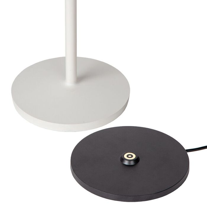 Lampada da tavolo da esterno rustica bianca, Justine, 2W, 2700K LED, IP54, controllo touch
