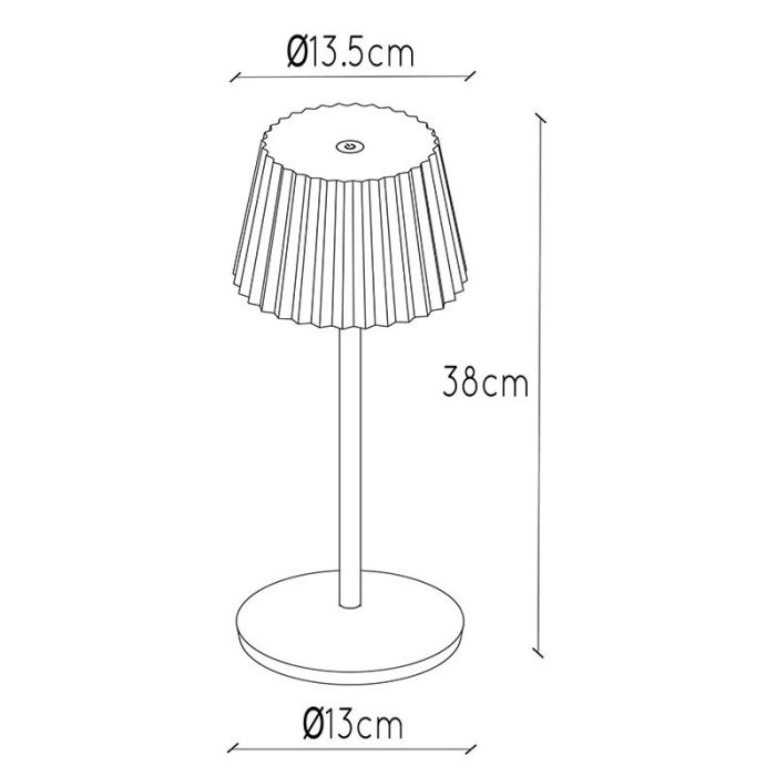 Lampada da tavolo da esterno rustica bianca, Justine, 2W, 2700K LED, IP54, controllo touch