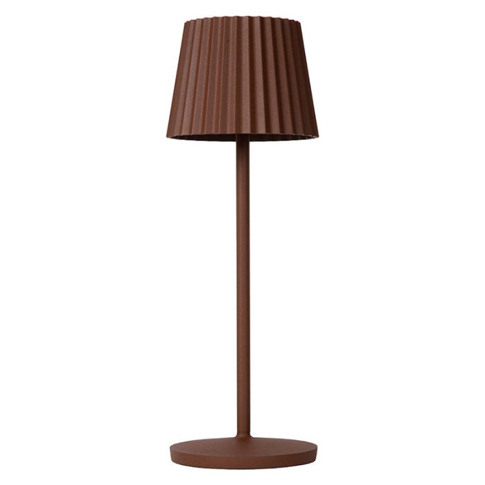 Lampada da tavolo da esterno rustica color ruggine, Justine, 2W, 2700K LED, IP54, controllo touch