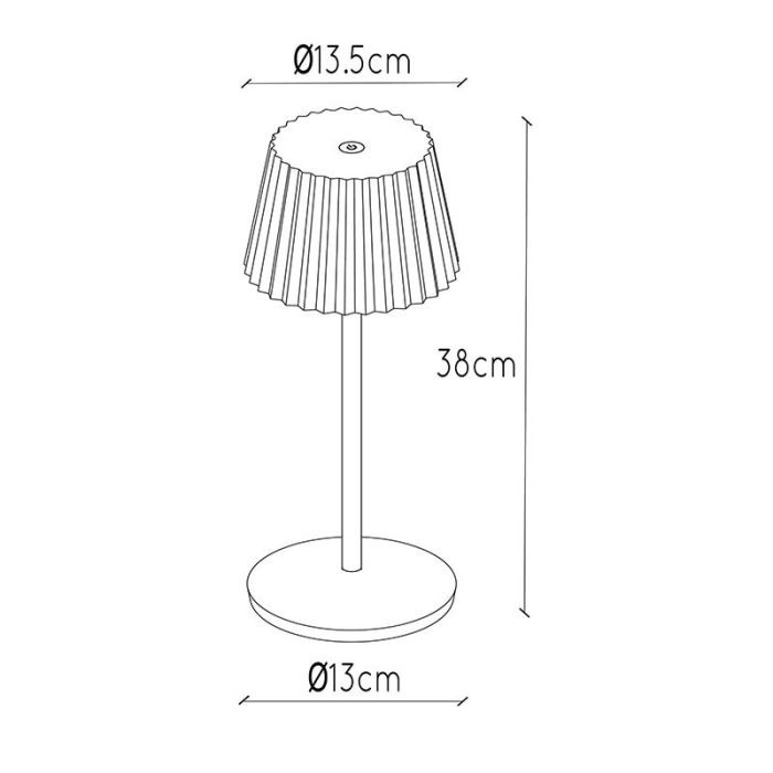 Lampada da tavolo da esterno rustica color ruggine, Justine, 2W, 2700K LED, IP54, controllo touch