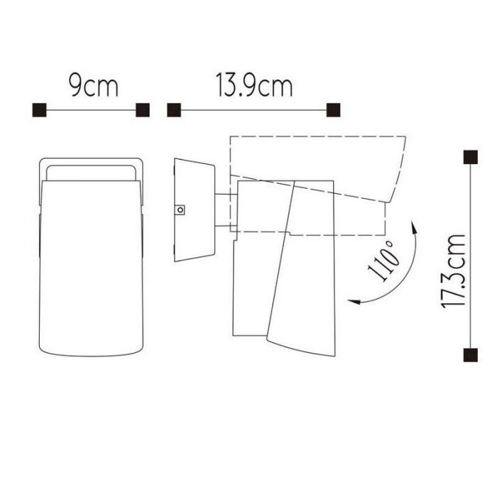 Lampada da esterno moderna antracite, Manal, 12W, 3000K LED, IP65