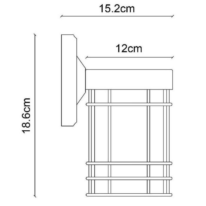 Applique da parete moderna nera, Keppel, IP23