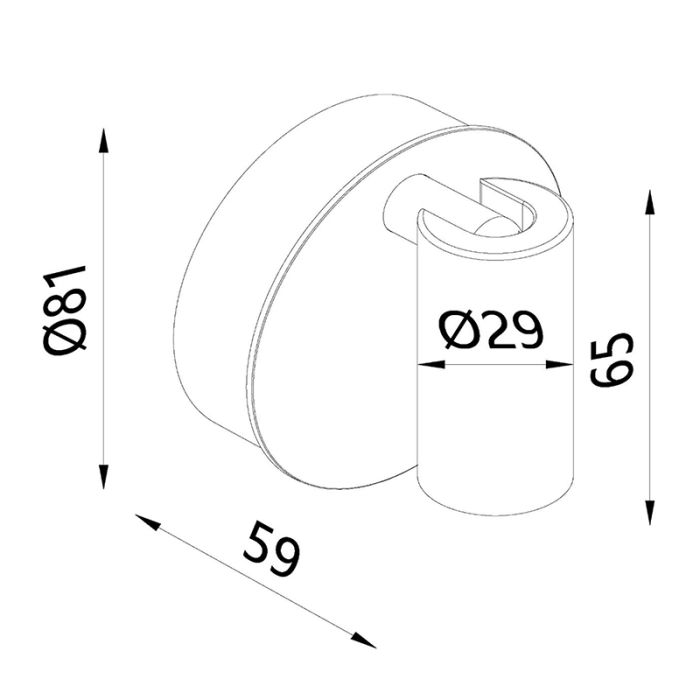 Applique ricaricabile moderna grigia, Toni, 2W, 2700-4000K, controllo touch