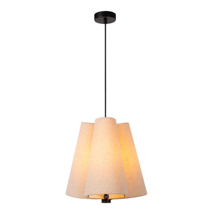 Lampada a sospensione beige in tessuto, Gregory
