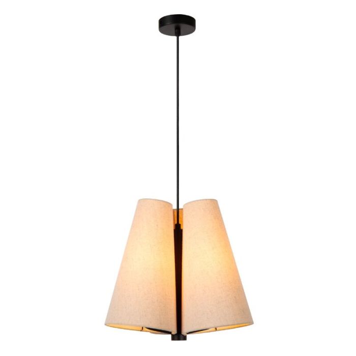 Lampada a sospensione beige in tessuto, Gregory