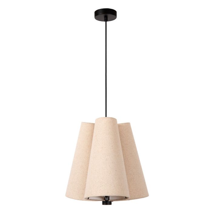 Lampada a sospensione beige in tessuto, Gregory
