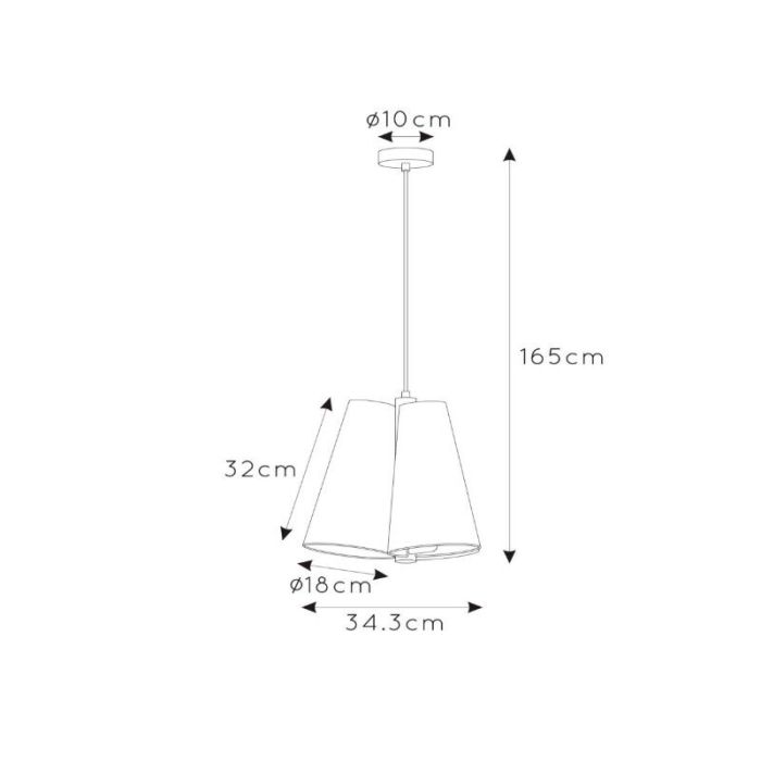 Lampada a sospensione beige in tessuto, Gregory