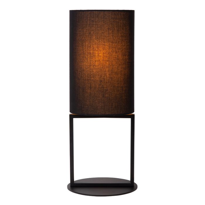 Lampada da tavolo rustica nera, Herman, con interruttore
