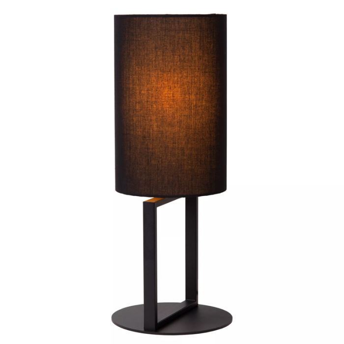 Lampada da tavolo rustica nera, Herman, con interruttore