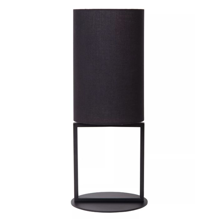 Lampada da tavolo rustica nera, Herman, con interruttore