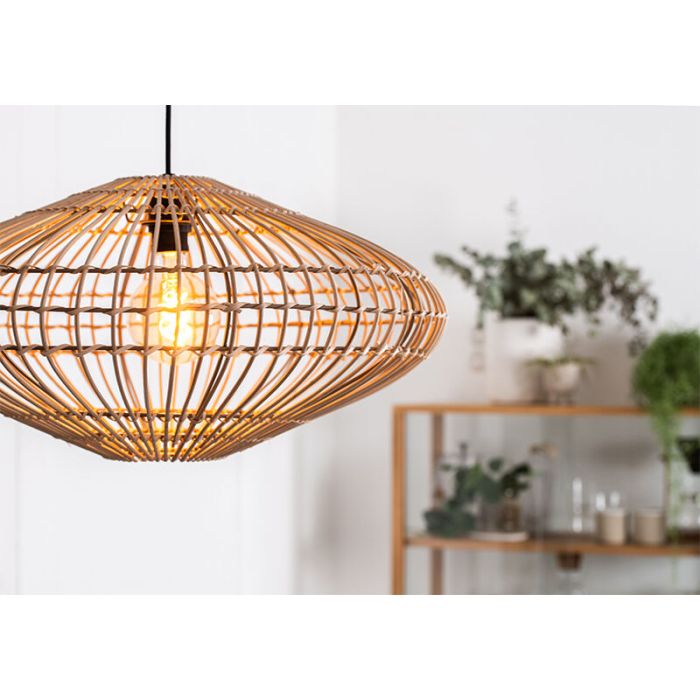 Lampada a sospensione rustica in legno, Magali