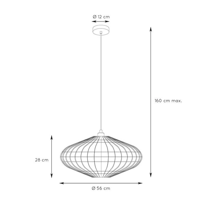 Lampada a sospensione rustica in legno, Magali