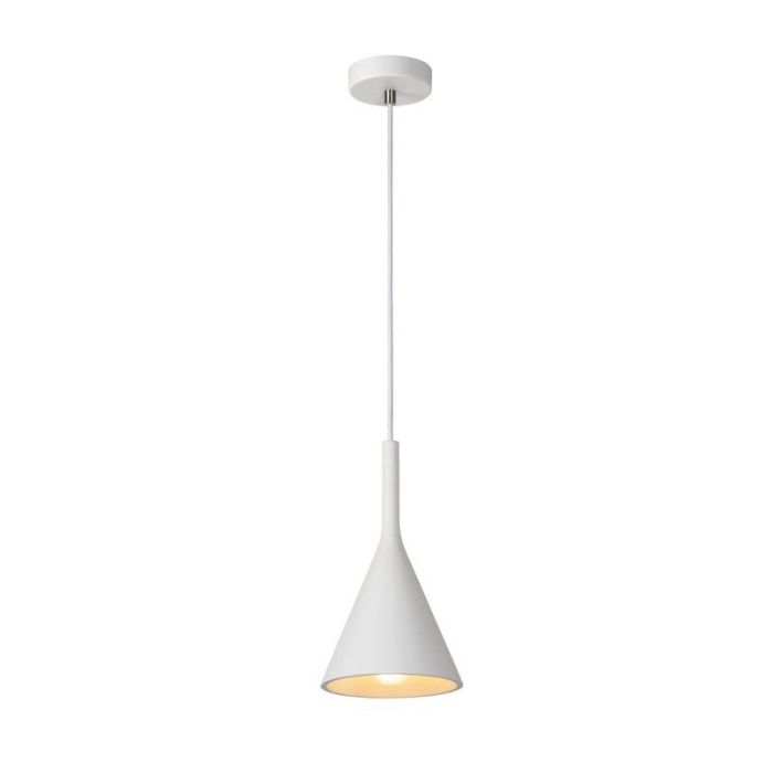 Lampada a sospensione in gesso bianca, Gipsy