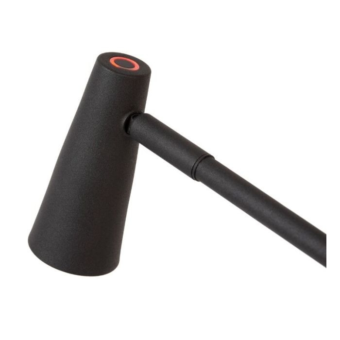 Lampada da tavolo ricaricabile moderna nera, Stirling, 3W, 2700K LED, controllo touch