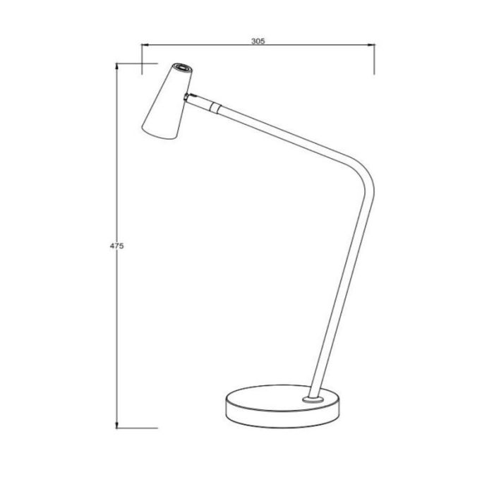 Lampada da tavolo ricaricabile moderna nera, Stirling, 3W, 2700K LED, controllo touch