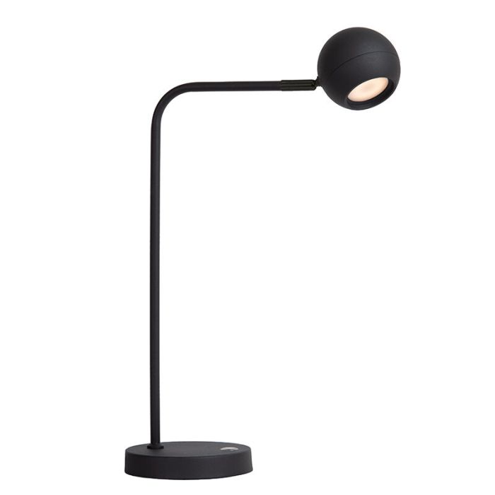 Lampada da tavolo ricaricabile moderna nera, Comet, 3W, 2700K LED, controllo touch