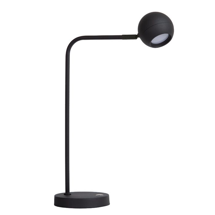 Lampada da tavolo ricaricabile moderna nera, Comet, 3W, 2700K LED, controllo touch