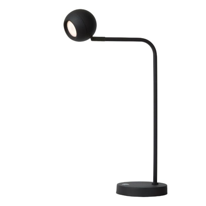 Lampada da tavolo ricaricabile moderna nera, Comet, 3W, 2700K LED, controllo touch