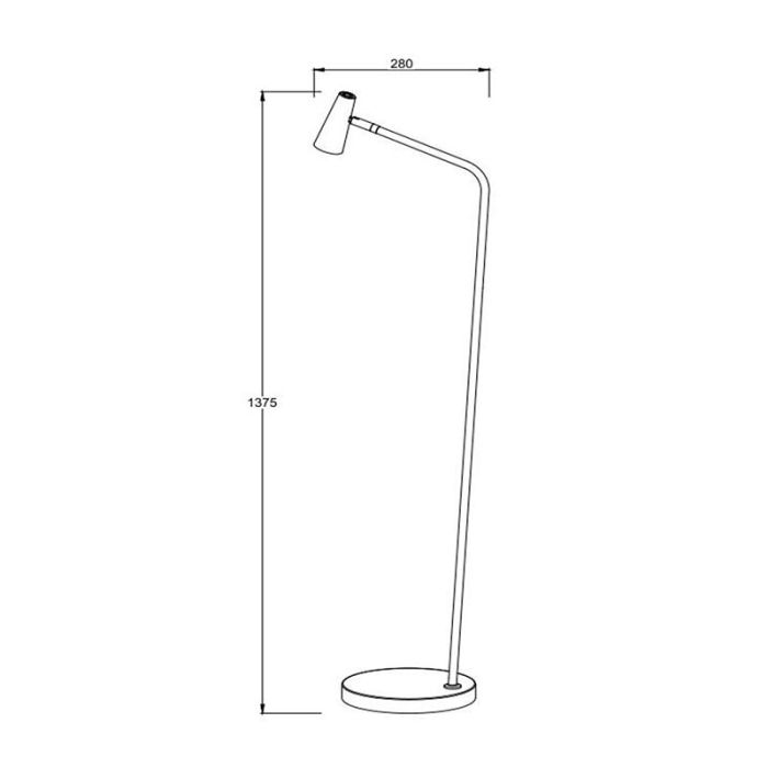 Lampada da terra ricaricabile moderna nera, Stirling, 3W, 2700K LED, controllo touch